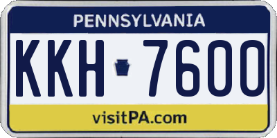 PA license plate KKH7600