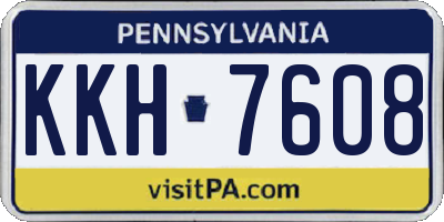 PA license plate KKH7608