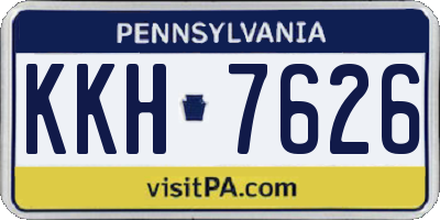 PA license plate KKH7626