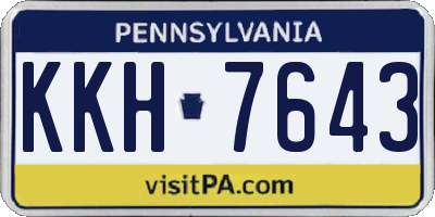 PA license plate KKH7643