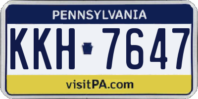 PA license plate KKH7647