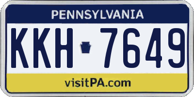 PA license plate KKH7649