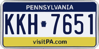PA license plate KKH7651
