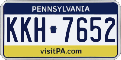 PA license plate KKH7652