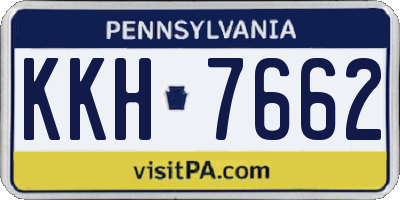 PA license plate KKH7662