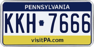 PA license plate KKH7666
