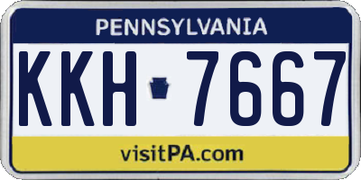 PA license plate KKH7667
