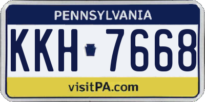 PA license plate KKH7668