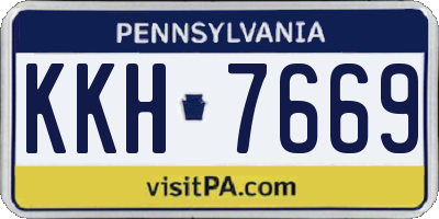 PA license plate KKH7669