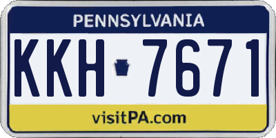 PA license plate KKH7671