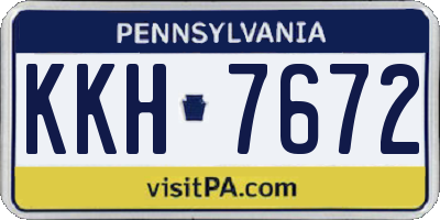 PA license plate KKH7672