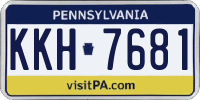 PA license plate KKH7681