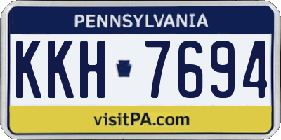 PA license plate KKH7694