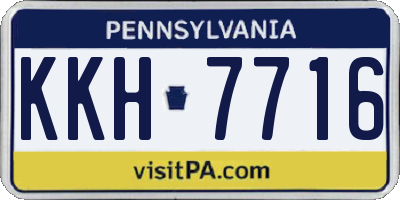 PA license plate KKH7716