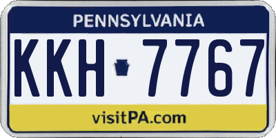 PA license plate KKH7767