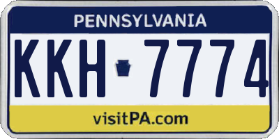 PA license plate KKH7774