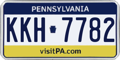 PA license plate KKH7782