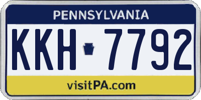 PA license plate KKH7792