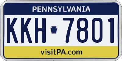 PA license plate KKH7801