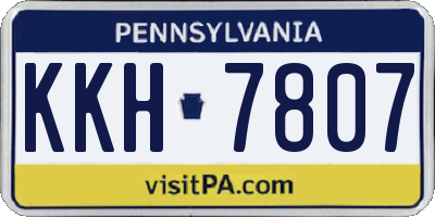 PA license plate KKH7807
