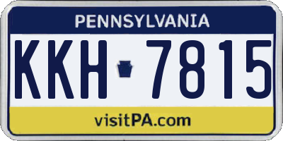 PA license plate KKH7815
