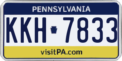 PA license plate KKH7833