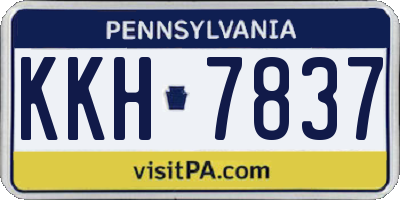 PA license plate KKH7837