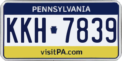 PA license plate KKH7839