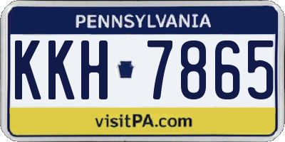 PA license plate KKH7865