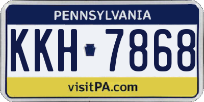PA license plate KKH7868