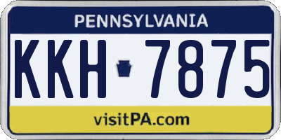 PA license plate KKH7875