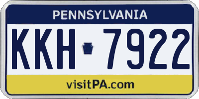 PA license plate KKH7922