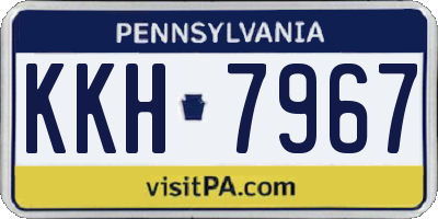 PA license plate KKH7967