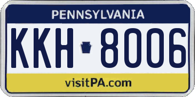 PA license plate KKH8006