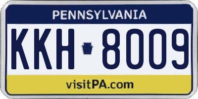 PA license plate KKH8009
