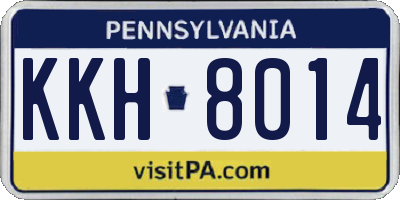PA license plate KKH8014