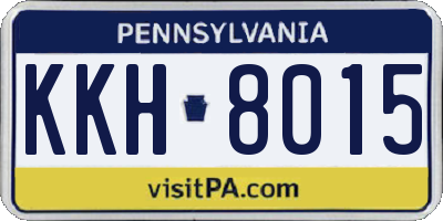 PA license plate KKH8015