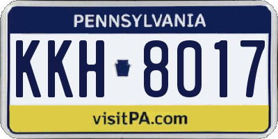 PA license plate KKH8017
