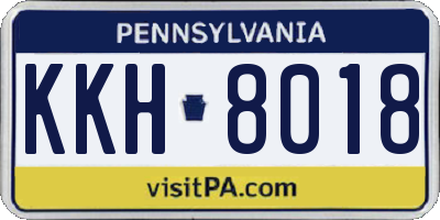 PA license plate KKH8018