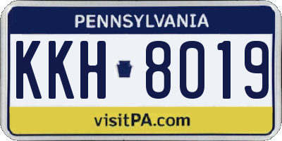 PA license plate KKH8019