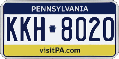 PA license plate KKH8020