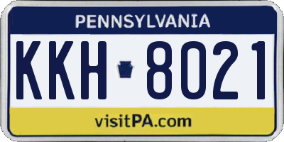 PA license plate KKH8021