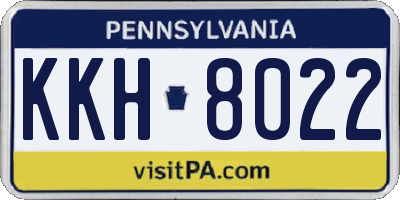 PA license plate KKH8022