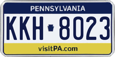 PA license plate KKH8023