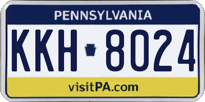 PA license plate KKH8024