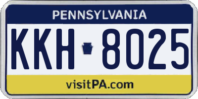 PA license plate KKH8025