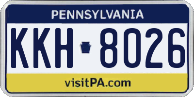 PA license plate KKH8026