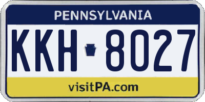 PA license plate KKH8027