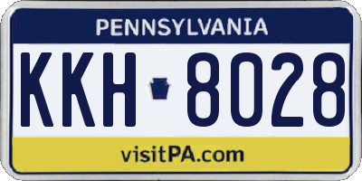PA license plate KKH8028