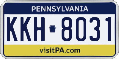 PA license plate KKH8031